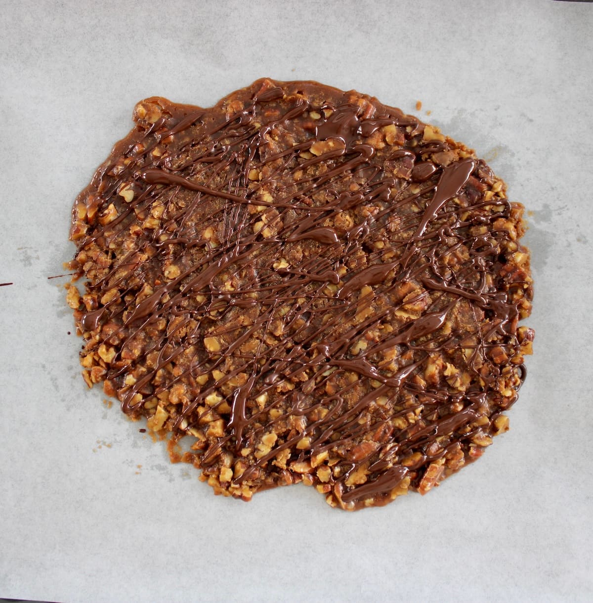 Keto Pecan Praline Bark on parchment paper