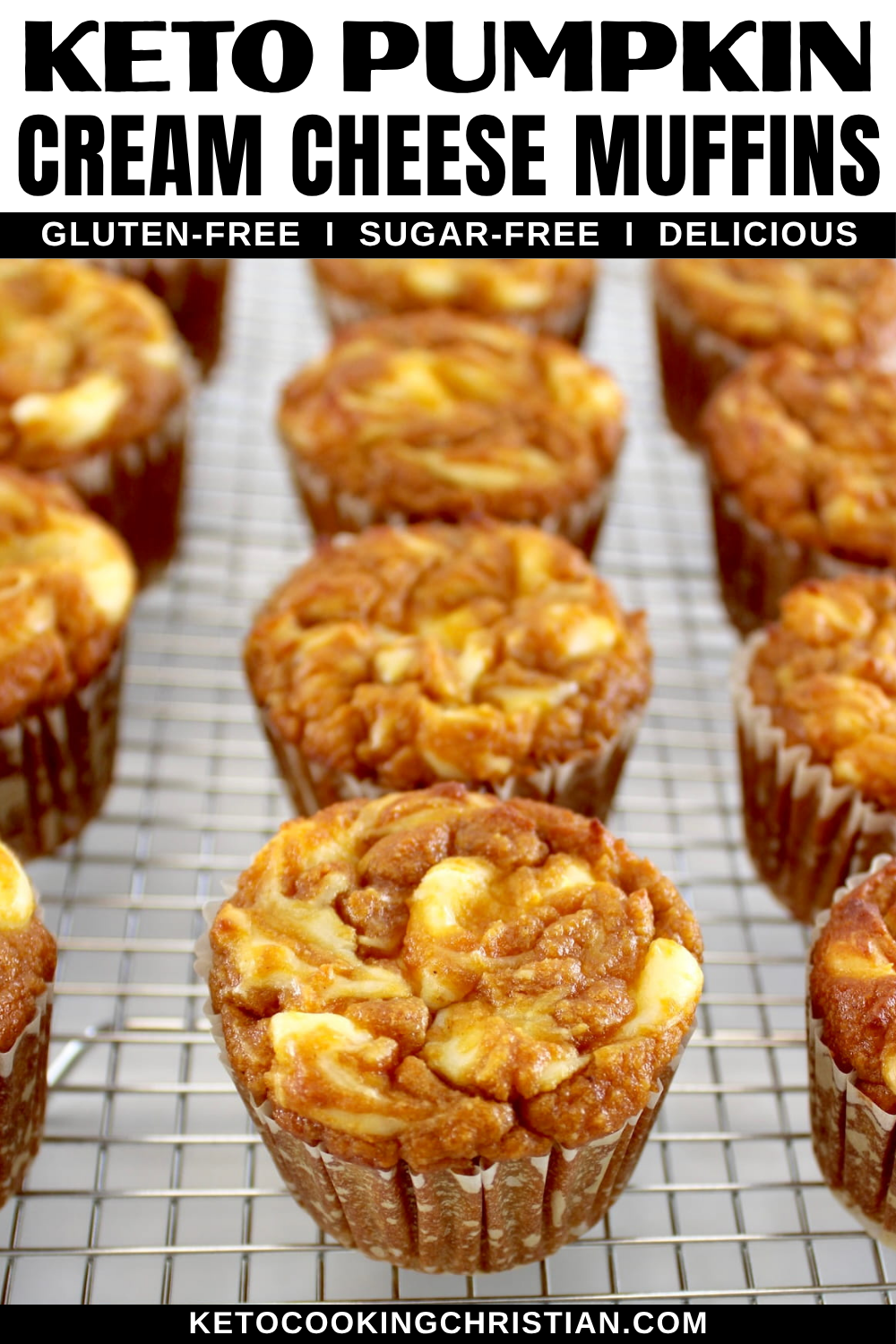 Keto Pumpkin Cream Cheese Swirl Muffins pin