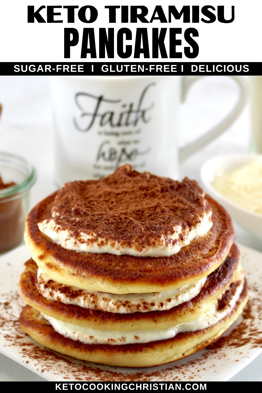 Keto Tiramisu Pancakes pin