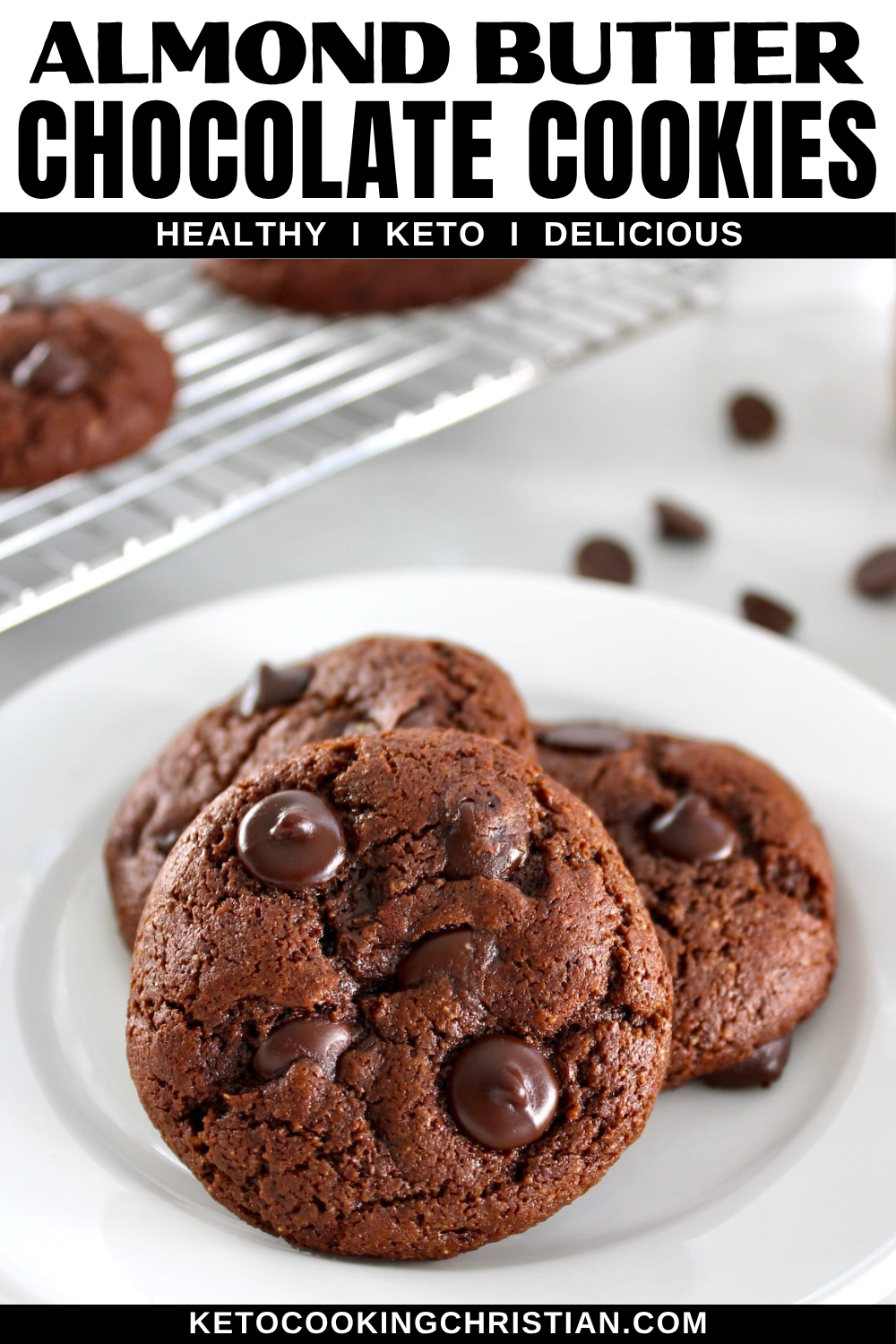 Keto Chocolate Almond Butter Cookies pin